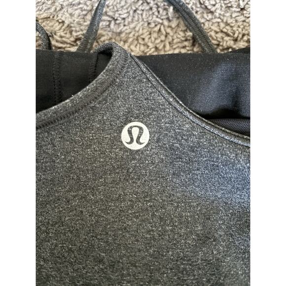 Lululemon Power Pose Heathered Black Gray Tank Light Support for A/B Cup Size 8 - Picture 5 of 6